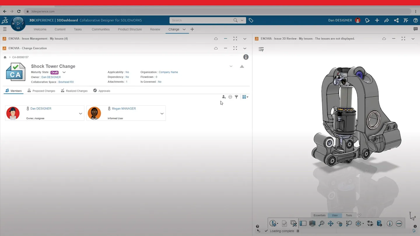 带有相关数据的零件 3D 模型 - SOLIDWORKS Cloud Services