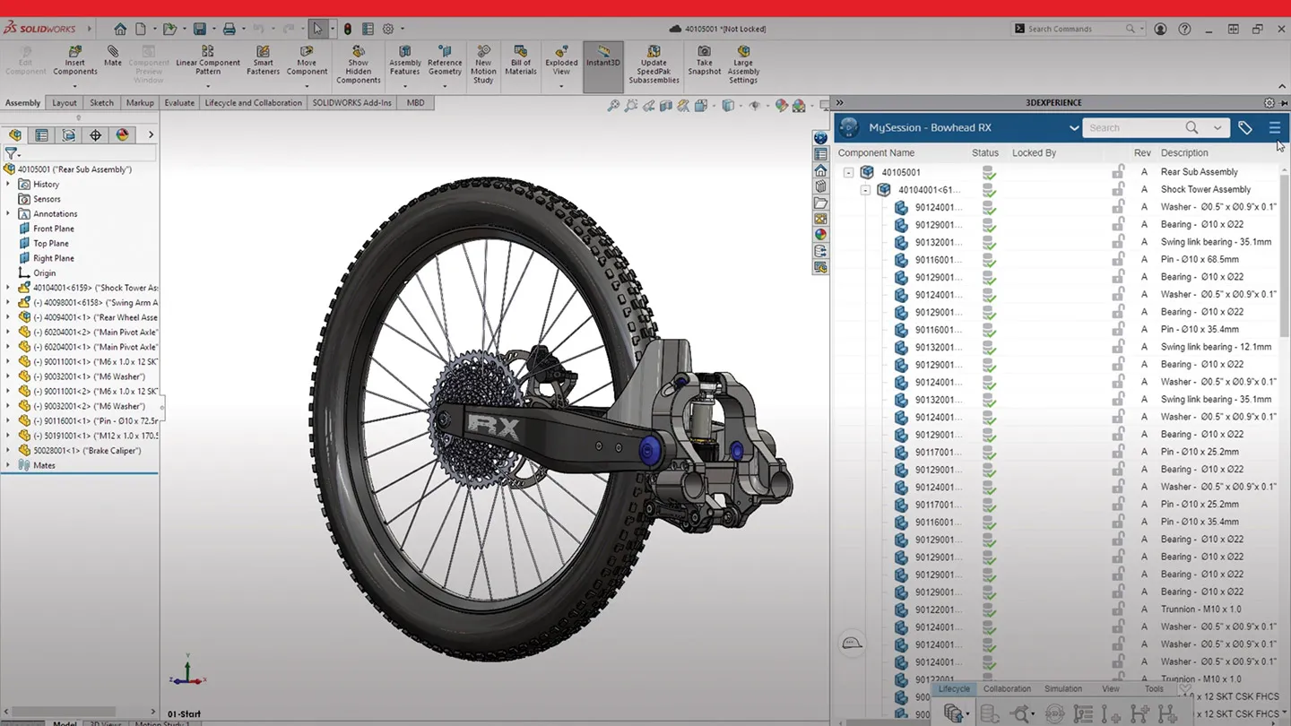 车轮的 3D 模型 - SOLIDWORKS Cloud Services