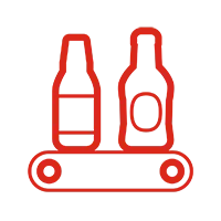图标显示装配线上的瓶子